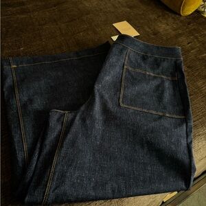 Women's Dark Indigo Wide-Leg Jeans - Flare Style